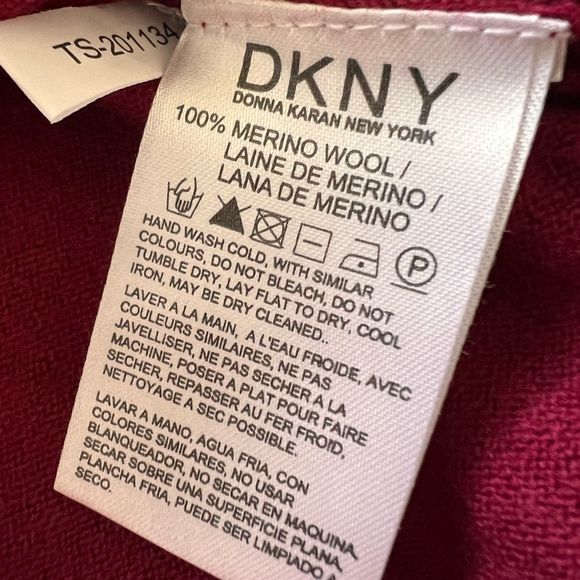 DKNY 100% Merino Wool V-Neck Pullover Long Sleeve Sweater Size L - Picture 5 of 8